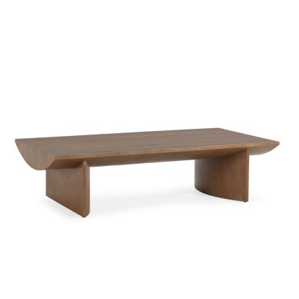 Mesa de centro nórdica moderna en madera de fresno nogal.