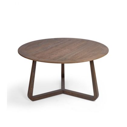 Mesa de comedor nórdica en madera de roble marrón.