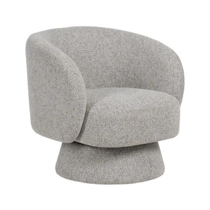 Sillón moderno gris en tejido y madera contrachapada.