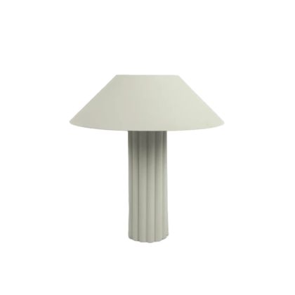 Lámpara de mesa nórdica en hierro beige mate.