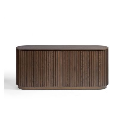 Aparador nórdico en madera de roble marrón 4 puertas.