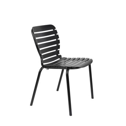 Silla con lamas verticales moderna en aluminio negro.