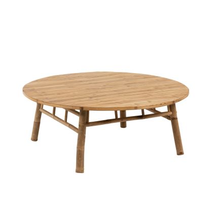 Mesa de centro tropical en bambú y caña natural.
