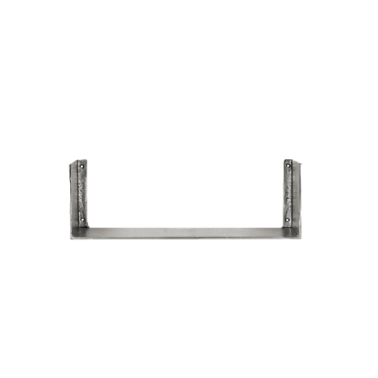 Estante industrial moderno en aluminio plateado.