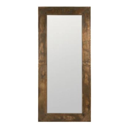 Espejo rectangular vintage en aluminio oro viejo.