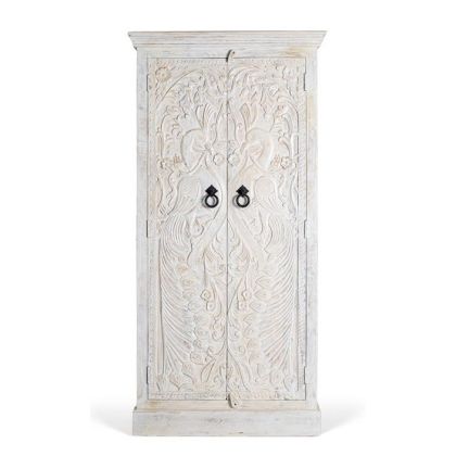 Armario vintage en madera de mango blanca.