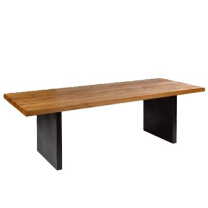 Industrial Dining Table, Oak Wood Metal 260 cm