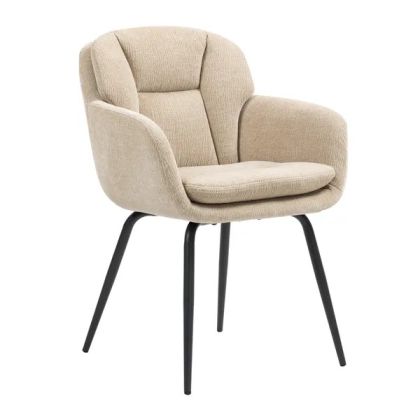 Silla Miela Metal Negro Tapizado, 57 cm