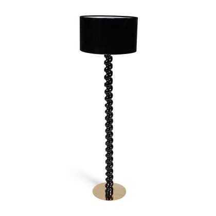 Lámpara de Pie fabrica en madera, algodón y hierro.