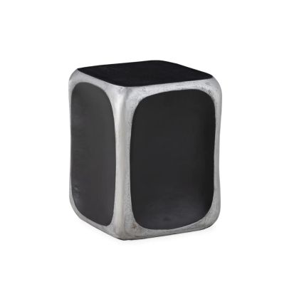 Taburete Aluminio Bronce Negro, 38 cm