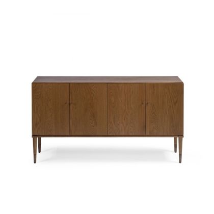 Aparador nórdico en madera de roble marrón con 4 puertas.
