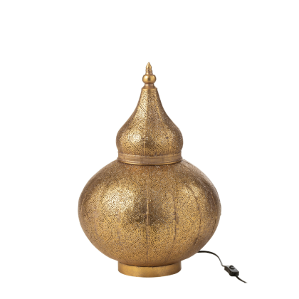 Lámpara oriental en metal dorado.