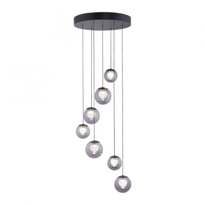 Lámpara Colgante Cristal Gris Metal, Ø40 Cm