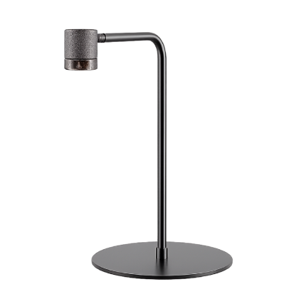 Lámpara de mesa en metal negro mate y mármol negro 25 cm
