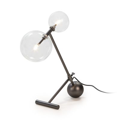 bola LAMPARA SOBREMESA 50x18x52 CRISTAL/METAL GRIS OSCURO