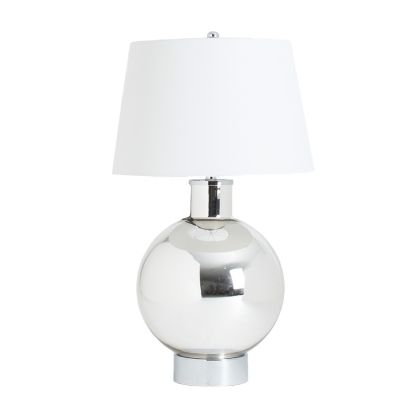 Lámpara De Sobremesa Decor Vidrio Plata Brillo , 48 Cm