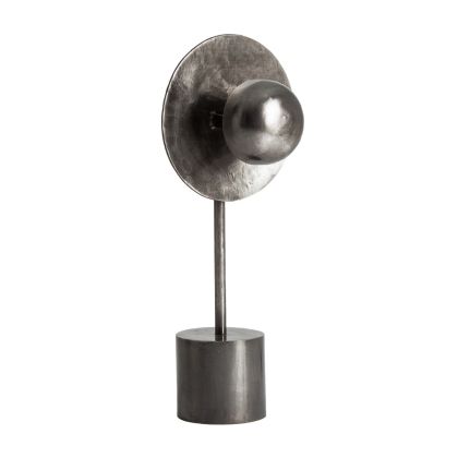 Lámpara De sobremesa Art Decó Redonda hierro Negro, 30 Cm