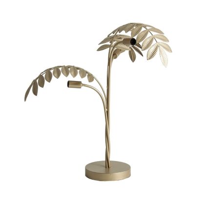 Lámpara Sobremesa Hojas Metal Oro, 77 Cm