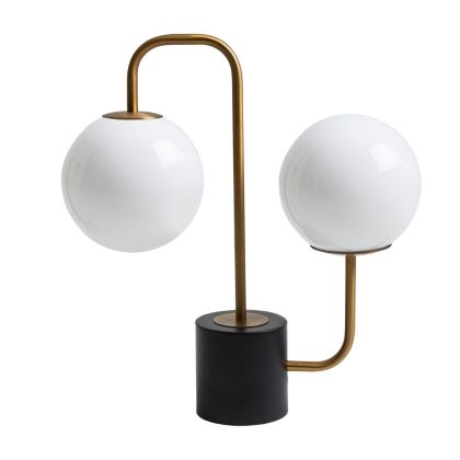 Lámpara De Sobremesa Art Decó Blanco, 38 Cm