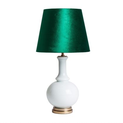 Lámpara de Sobremesa  Vidrio Tejido Verde, 59 Cm 