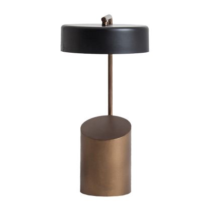 Lámpara De Sobremesa Industrial Negro/Oro Metal, 24 Cm