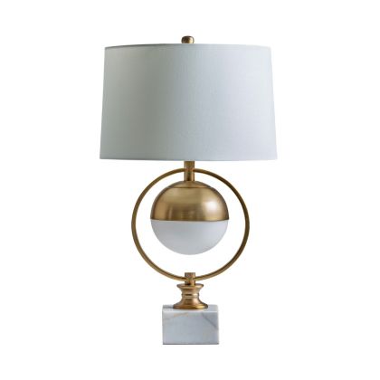 Lámpara de Sobremesa Art Decó Hierro blanco,oro, 76 Cm