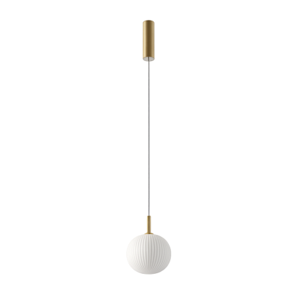 Lámpara de Techo IRZO Cristal Ópalo Metal Oro, 20 cm