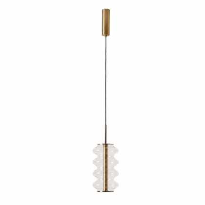 Lámpara de techo en metal oro envejecido y cristal transparente 12 cm