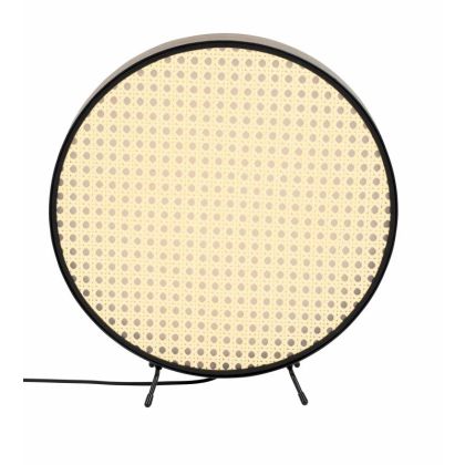 Lámpara Sobremesa Ratán Natural Hierro, 36 Cm