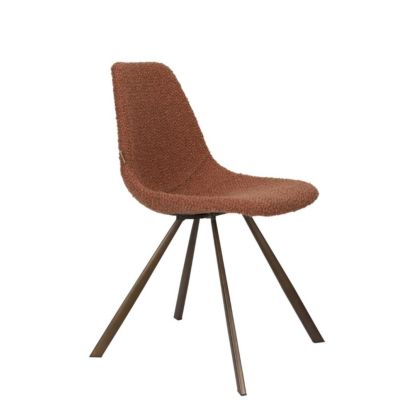 Franky Orange Bouclé Fabric Chair, 56 Cm