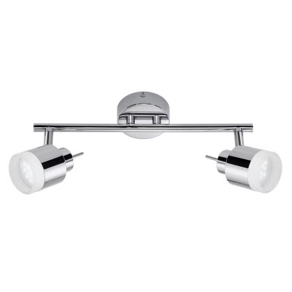 Plafón De Baño 2 Focos Metal Cromo, 32,8 Cm