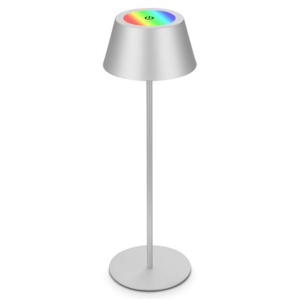 LÁMPARA DE MESA LED RGB BATERÍA  CROMO
