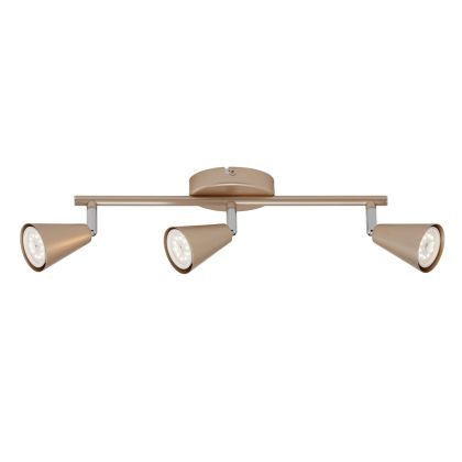 Lámpara De Techo Metal Oro 3 Focos, 38 Cm