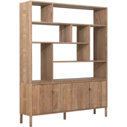 Librería en madera de teca reciclada natural 170 cm