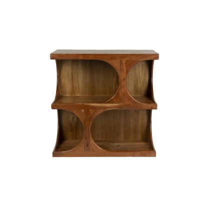Librería en madera de mango marrón.