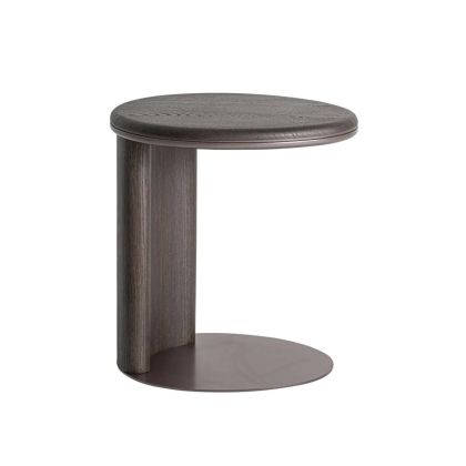 Mesa auxiliar nórdica moderna en madera marrón.