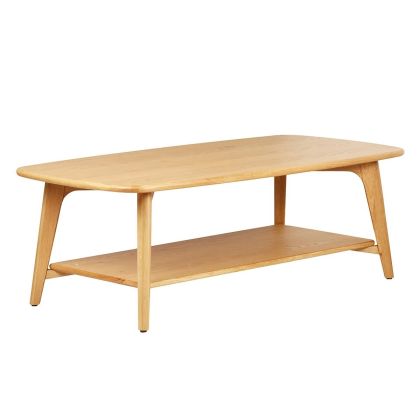 Mesa de centro nórdica en roble macizo natural.