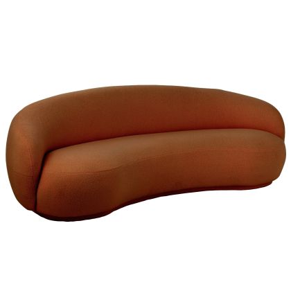 Sofá diseño moderno en madera álamo y espuma en tono naranja.