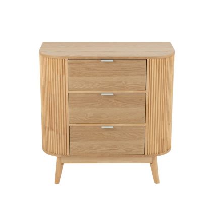 Aparador 3 cajones nórdico en madera de pino y mdf natural.