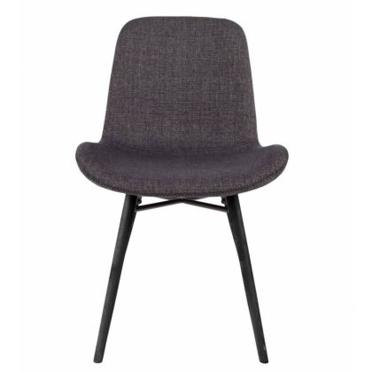 Silla Lester Estilo Moderno Gris Lacado Negro, 55 Cm