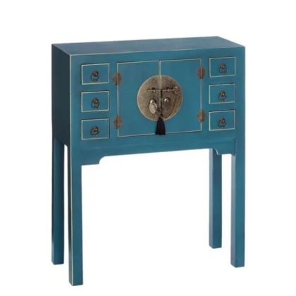 consola azul oriental 6 cajones 2 puertas