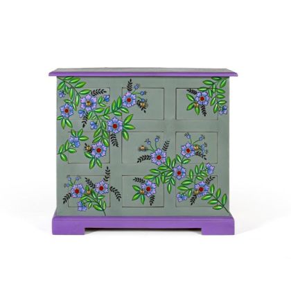 CAJONERA TAHITI  6 cajones madera verde gris 