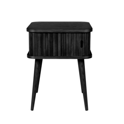 Mesa Auxiliar Barbier Chapa Madera Fresno Madera Caucho Negro, 45 Cm