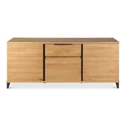 Aparador Manhattan 3 Puertas 1 Cajón Madera Maciza Roble, 190 Cm
