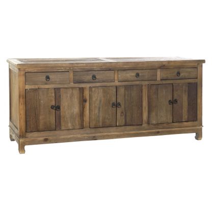 Aparador Buffet Vintage Natural Madera Olmo Metal 6 Puertas, 190 Cm