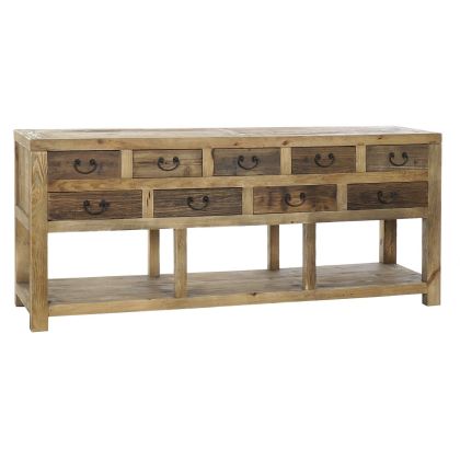 Aparador BUFFET 9 Cajones Pino Natural Metal Salón, 190 Cm