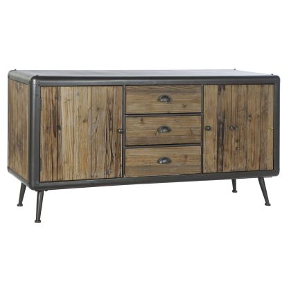 Aparador Buffet Industrial Madera Natural Metal, 144 Cm