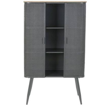 Estantería Madera Metal Gris, 79X39X133 Cm