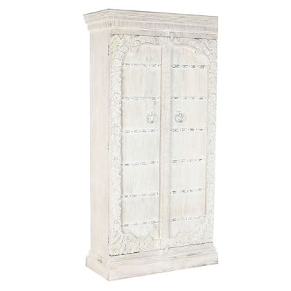 Armario Madera Mango Metal Blanco Decapé, 190 Cm