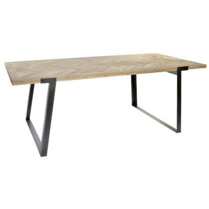 mesa comedor Industrial abeto metal negro 220 Cm